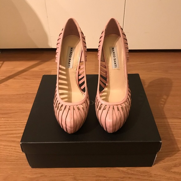 Marco Santi Shoes - MARCO SANTI Light Pink caged pointy toe heel